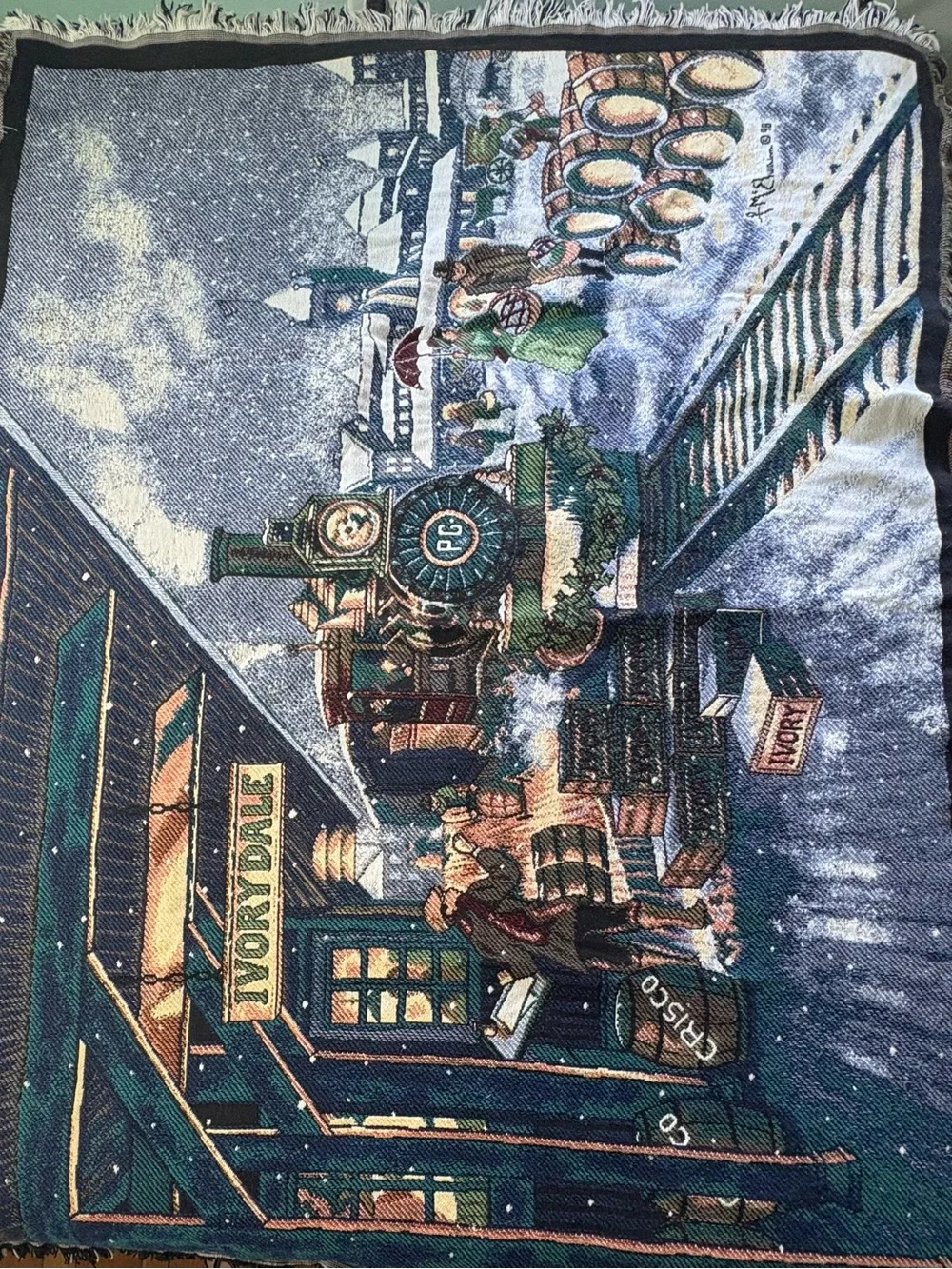 Tapestry Blanket Holiday Scene